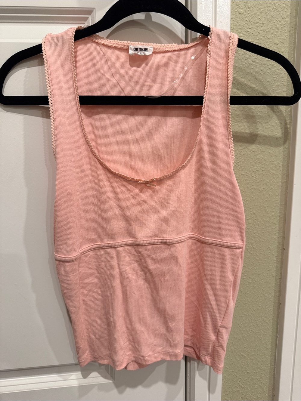 Cotton On Blush Pink Ribbed Scoop Tank